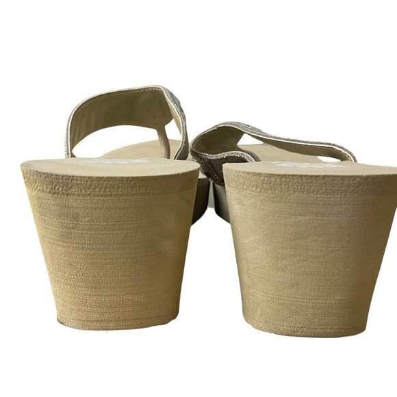 Yellow Box Belmac Leather Gem Sparkle Platform Wedge Sandals Sz 9 - Picture 5 of 9